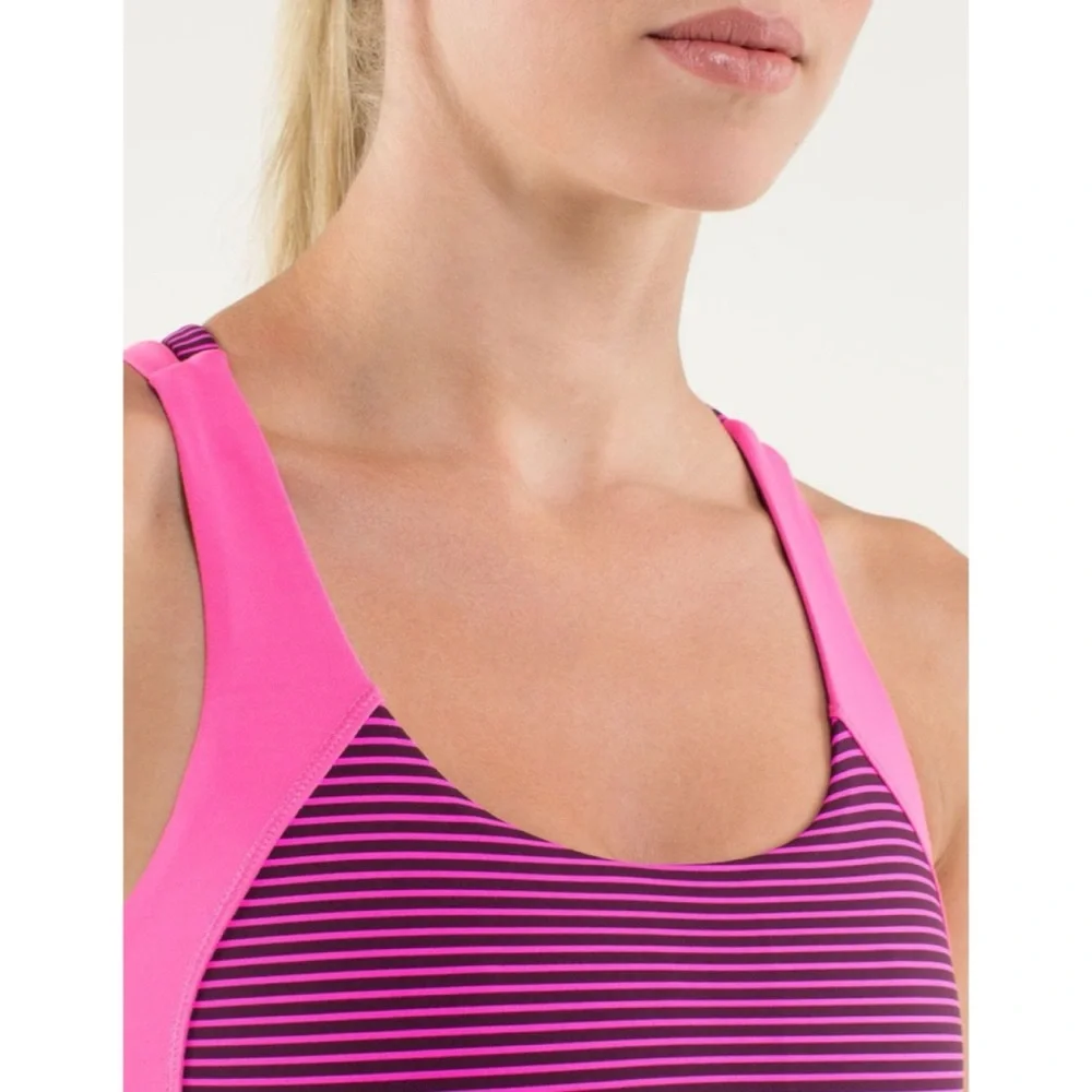 Lululemon Energy Tank Hyper Stripe Raspberry Glo Light 4